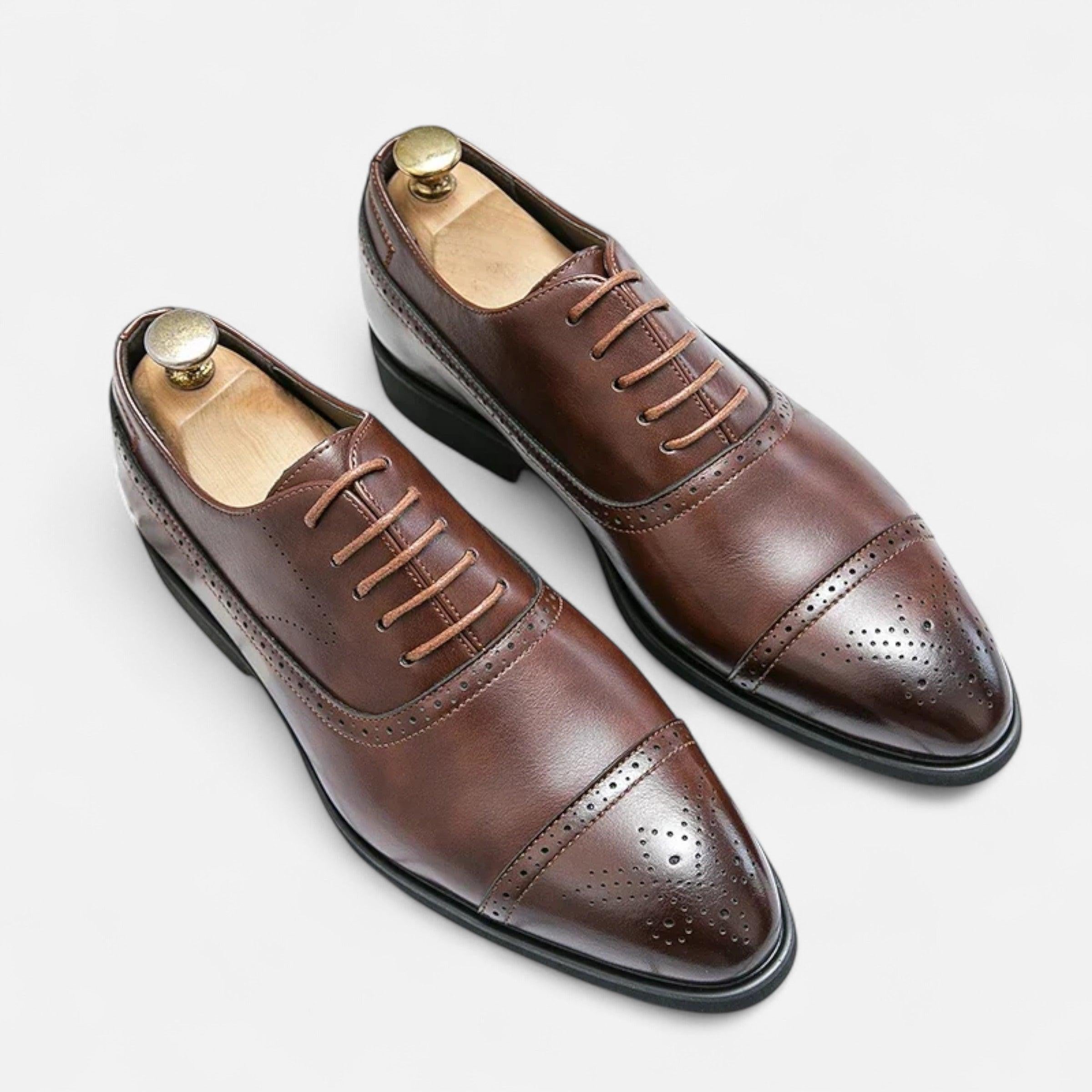 Men's Leather Carved Dress Shoes | Classic Formal Footwear for Weddings, Business, and Special Events