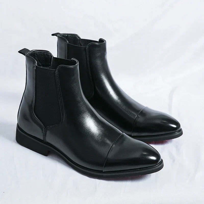 Men's Leather Slip-On Boots | Elegant Casual & Formal Design | Comfortable Footwear for All Occasions