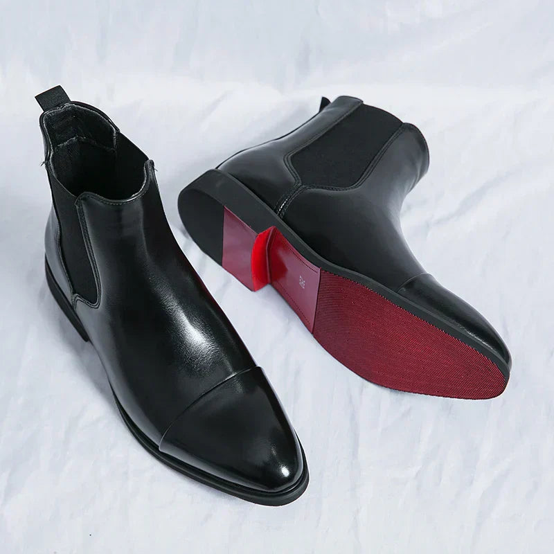 Men's Leather Slip-On Boots | Elegant Casual & Formal Design | Comfortable Footwear for All Occasions