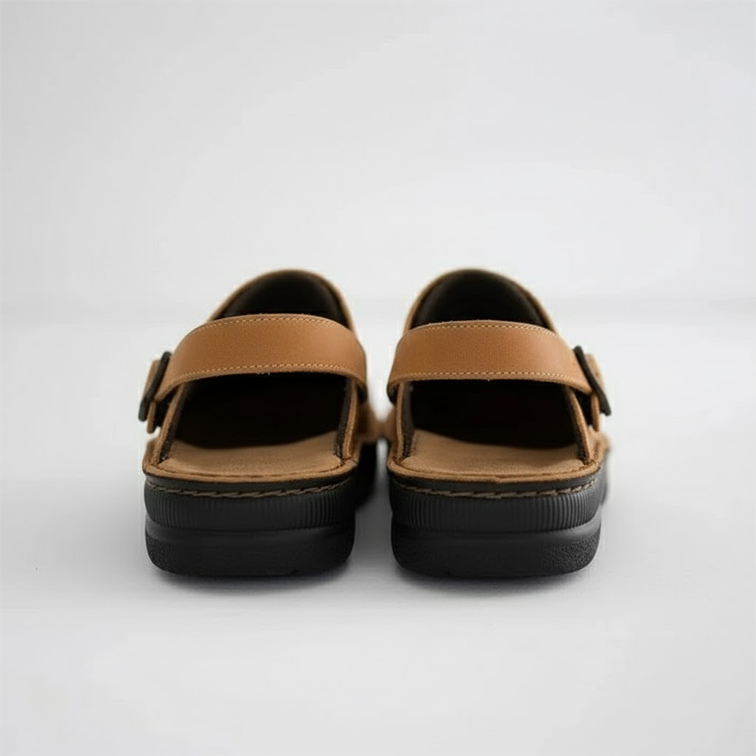 Men's Leather Slip-On Clogs | Orthopaedic Design | Comfortable Everyday Footwear for Casual Use