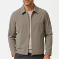 Men's Cotton Blend Bomber Polo Jacket - Lightweight Casual Business Style for Office and Social Events