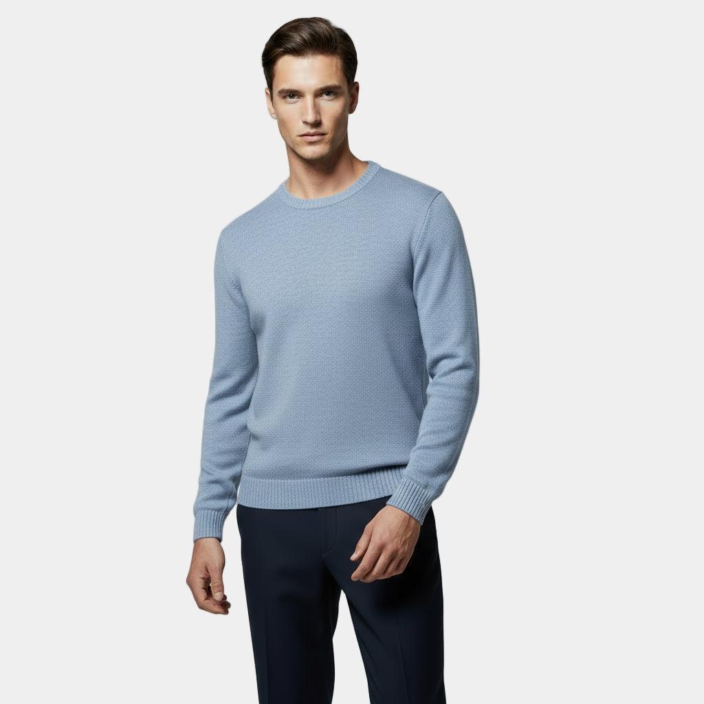 Lightweight Cotton Crew-Neck Sweater for Men - Fine-Knit Casual Jumper for Everyday Wear in Multiple Sizes