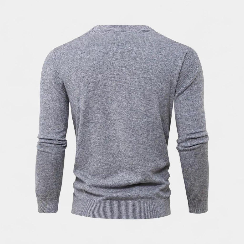 Lightweight Cotton Crew-Neck Sweater for Men - Fine-Knit Casual Jumper for Everyday Wear in Multiple Sizes