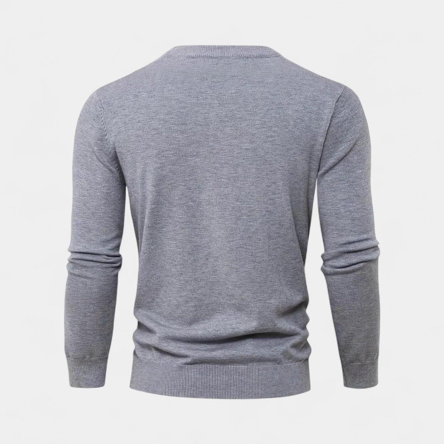 Lightweight Cotton Crew-Neck Sweater for Men - Fine-Knit Casual Jumper for Everyday Wear in Multiple Sizes