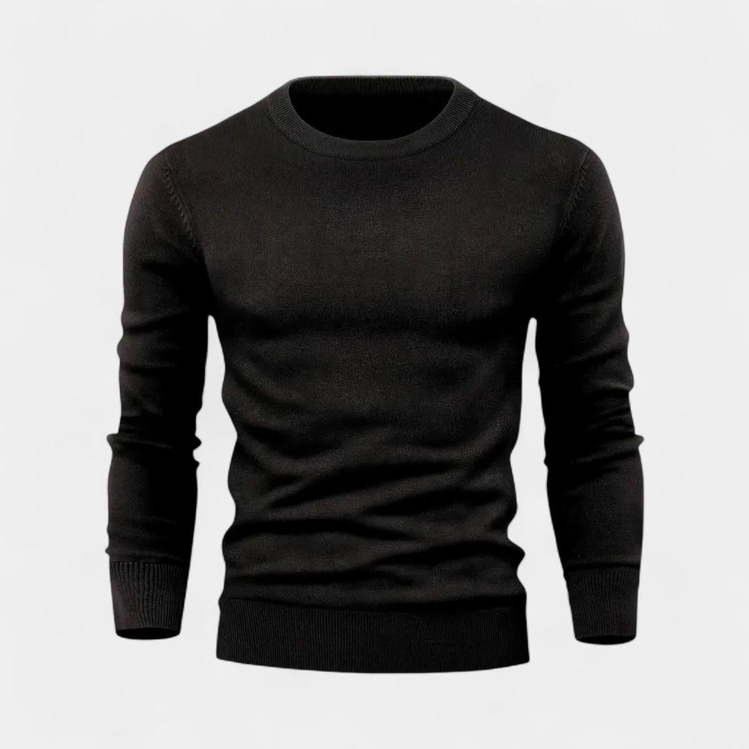 Lightweight Cotton Crew-Neck Sweater for Men - Fine-Knit Casual Jumper for Everyday Wear in Multiple Sizes