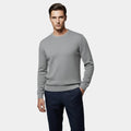 Lightweight Cotton Crew-Neck Sweater for Men - Fine-Knit Casual Jumper for Everyday Wear in Multiple Sizes