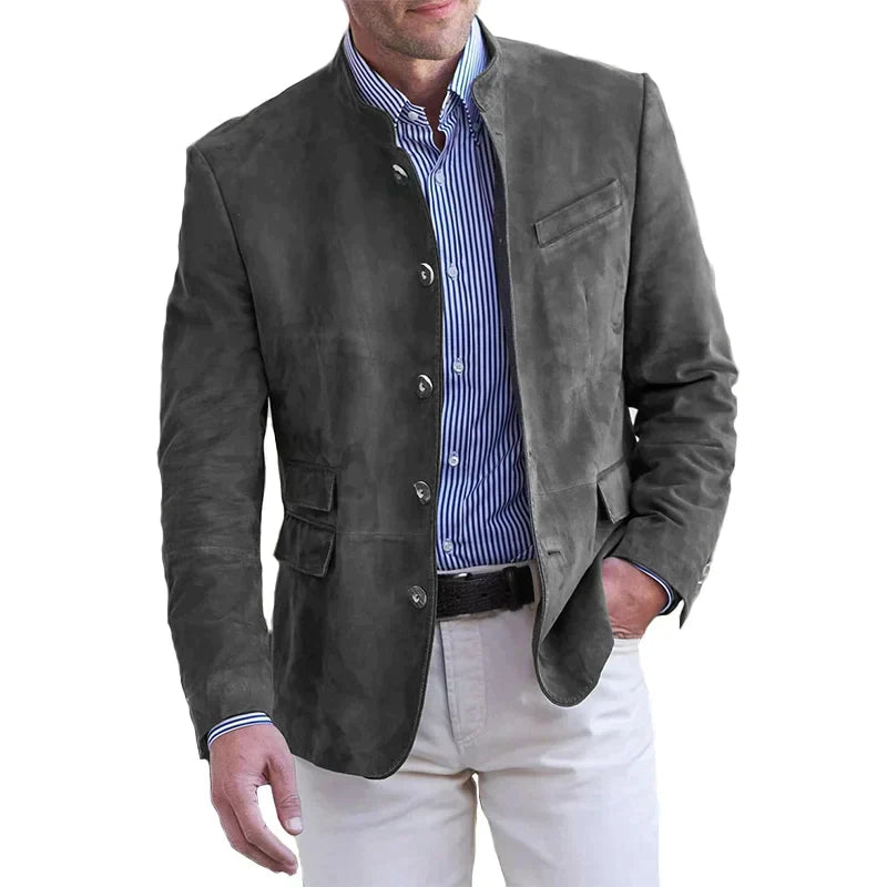 Men's Lightweight Mandarin Collar Blazer | Tailored Fit | Casual or Formal Wear | Ideal for Events and Office Attire