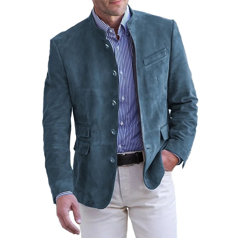 Men's Lightweight Mandarin Collar Blazer | Tailored Fit | Casual or Formal Wear | Ideal for Events and Office Attire