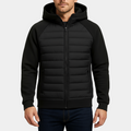 Men's Lightweight Quilted Hooded Bomber Jacket - Zip-Up Design for Casual and Outdoor Activities