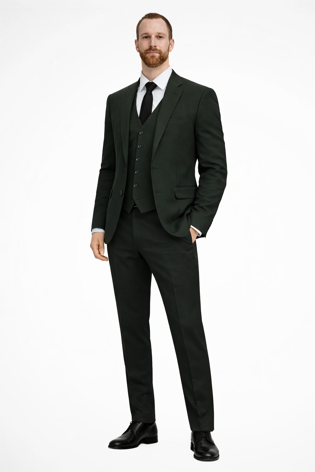 Men's Linen Three-Piece Wedding Guest Suit Set - Blazer, Trousers, Waistcoat