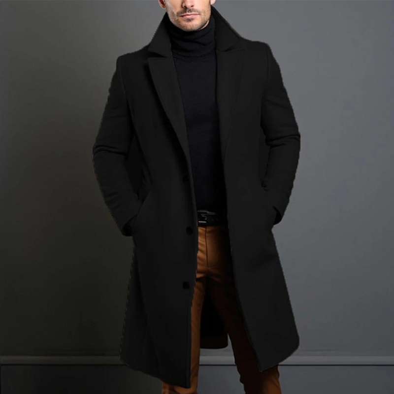 Men's Wool Long Coat | Slim Fit Stylish Outerwear | Formal and Casual Wear