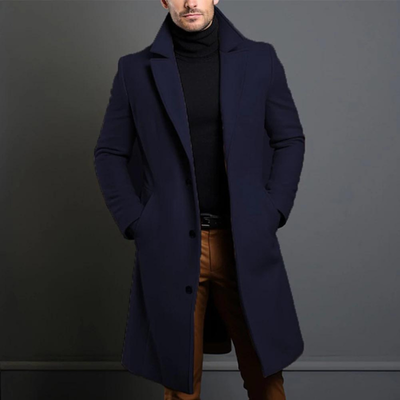 Men's Wool Long Coat | Slim Fit Stylish Outerwear | Formal and Casual Wear