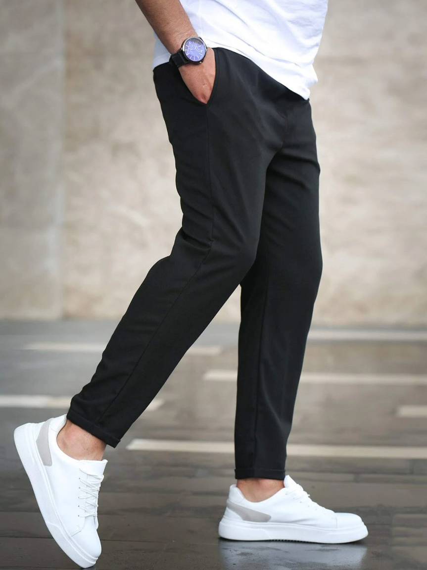Men's Luxury Stretch Pants in Soft Fabric for Casual or Formal Wear