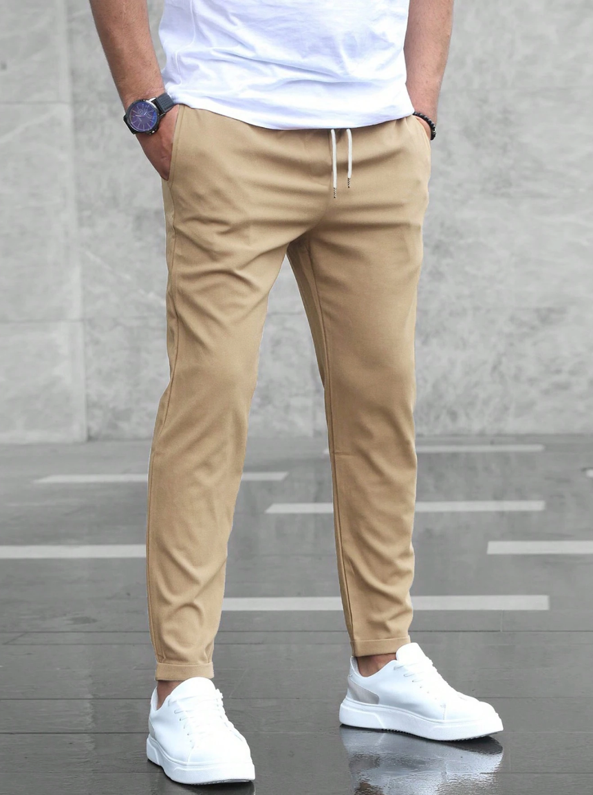 Men's Luxury Stretch Pants in Soft Fabric for Casual or Formal Wear
