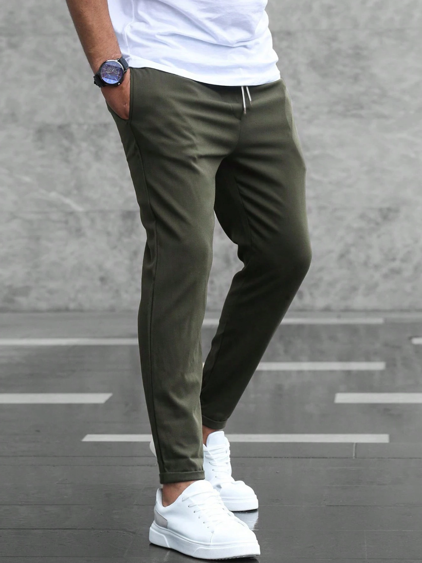 Men's Luxury Stretch Pants in Soft Fabric for Casual or Formal Wear