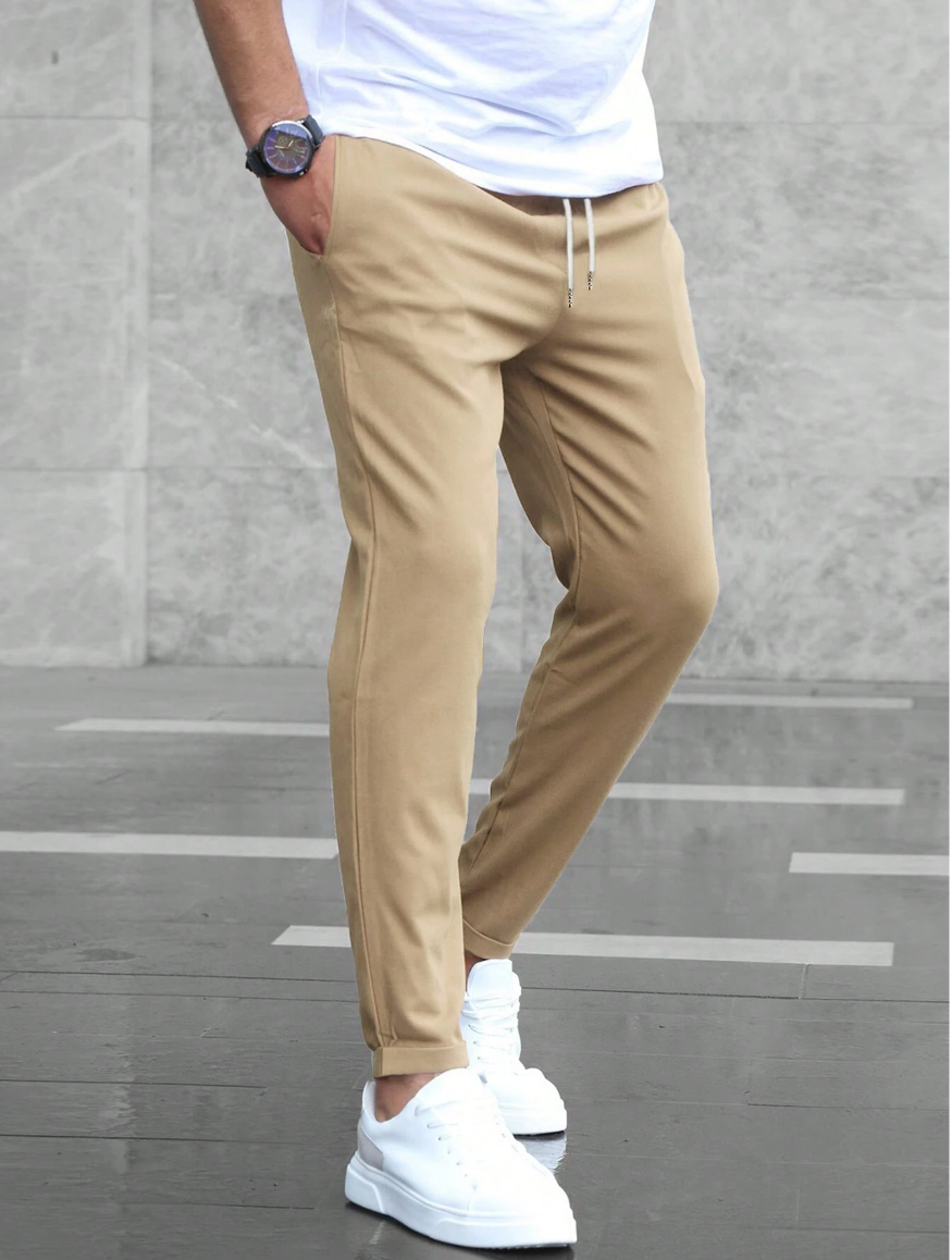 Men's Luxury Stretch Pants in Soft Fabric for Casual or Formal Wear