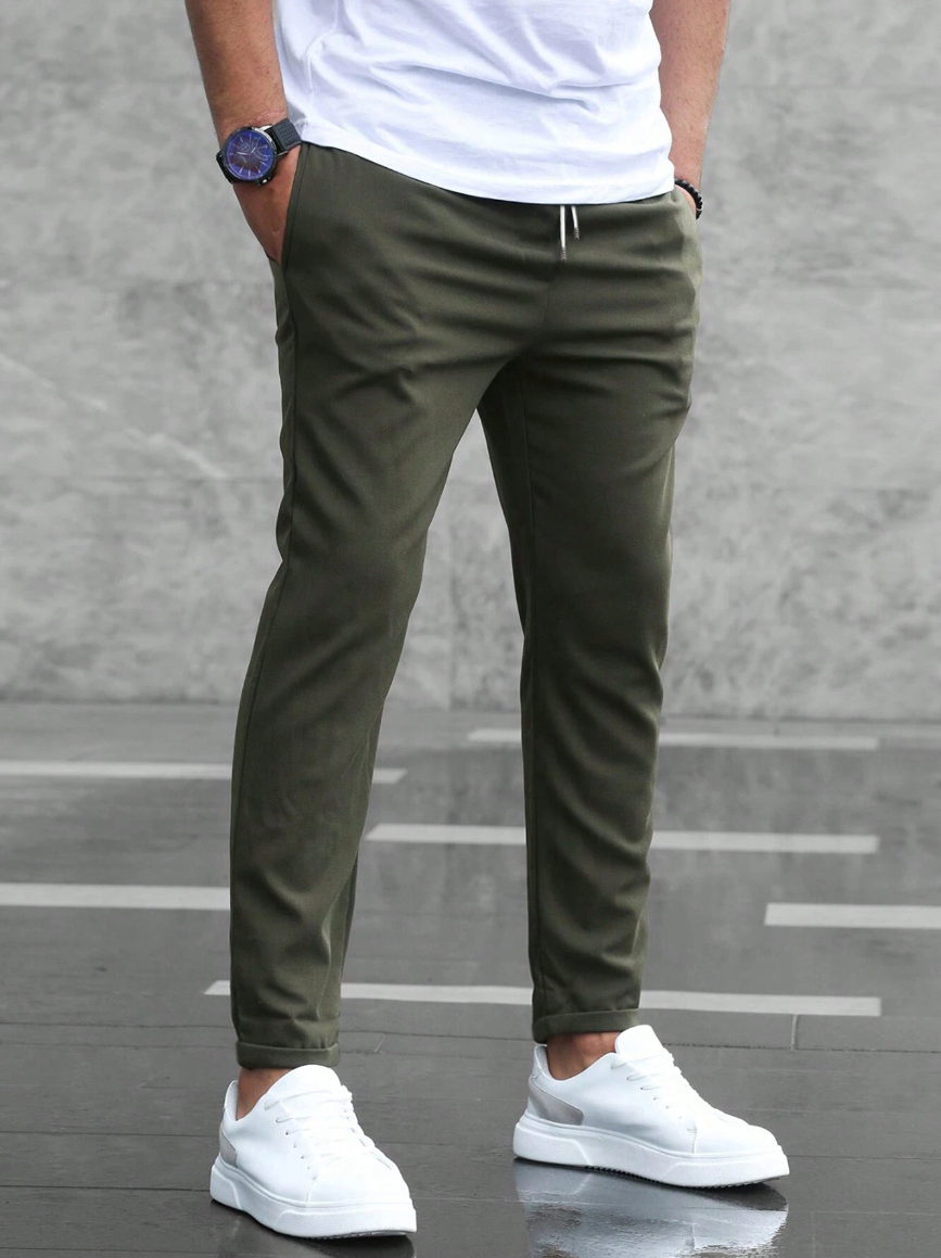 Men's Luxury Stretch Pants in Soft Fabric for Casual or Formal Wear