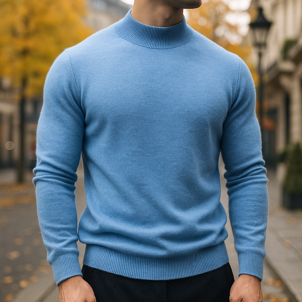 Men's Merino Wool Turtleneck Sweater for Casual or Formal Wear