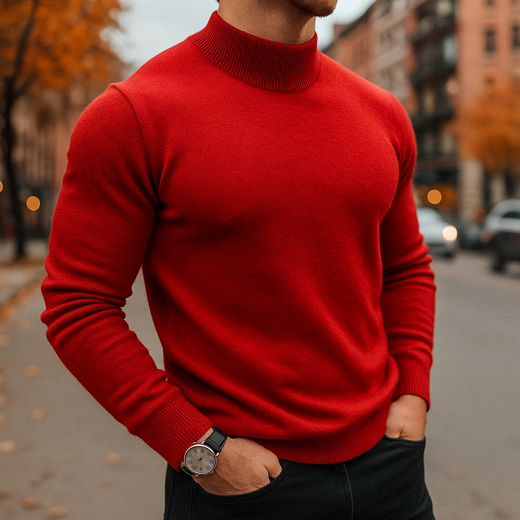 Men's Merino Wool Turtleneck Sweater for Casual or Formal Wear