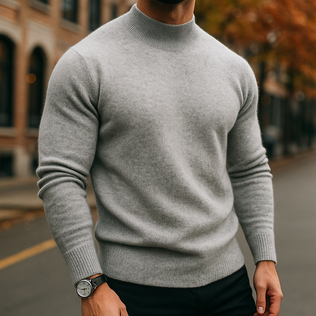 Men's Merino Wool Turtleneck Sweater for Casual or Formal Wear
