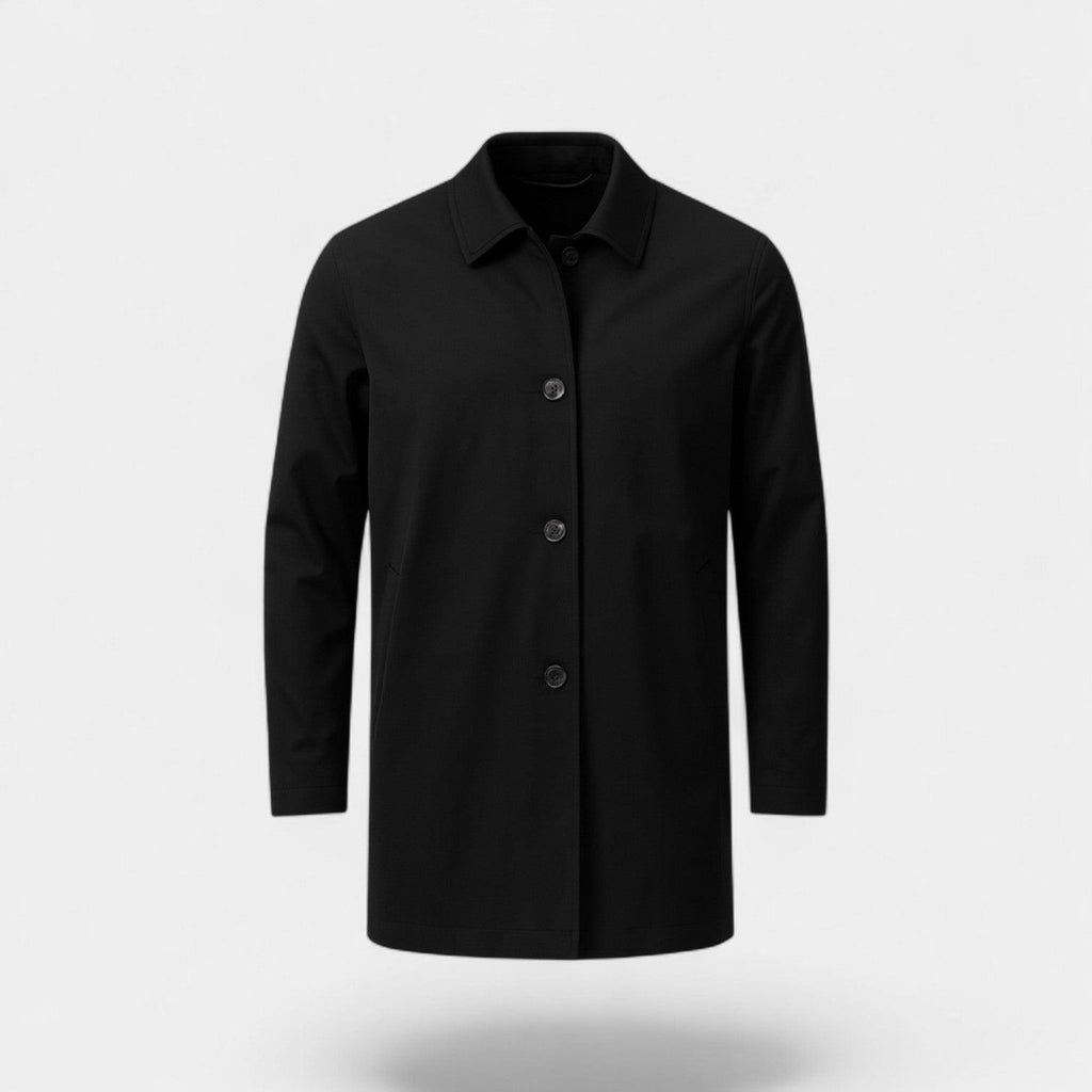 Men's Mid-Length Trench Coat | Water-Resistant Fabric | Classic Style | Outerwear