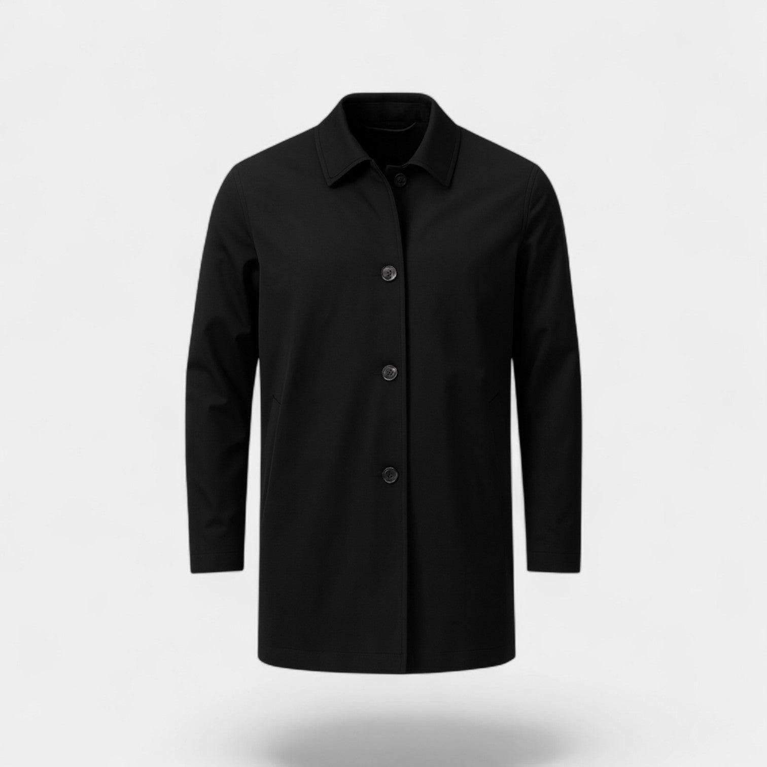 Men's Mid-Length Trench Coat | Water-Resistant Fabric | Classic Style | Outerwear