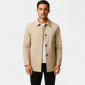 Men's Mid-Length Trench Coat | Water-Resistant Fabric | Classic Style | Outerwear