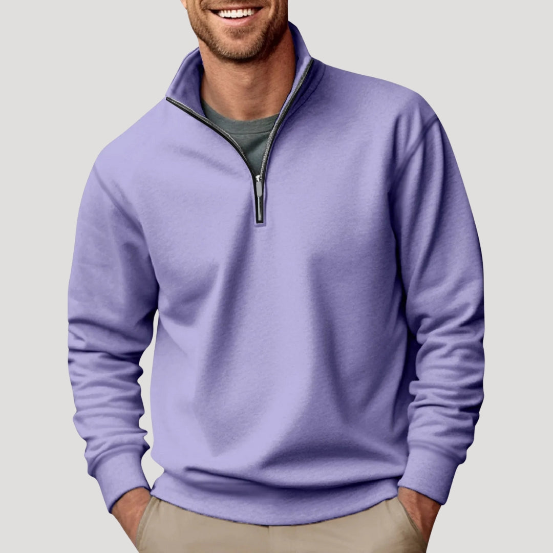 Men's Quarter Zip Sweatshirt | Soft Cotton Blend | Lightweight Casual Wear | Comfortable Everyday Style