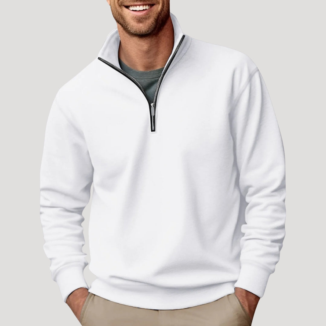 Men's Quarter Zip Sweatshirt | Soft Cotton Blend | Lightweight Casual Wear | Comfortable Everyday Style