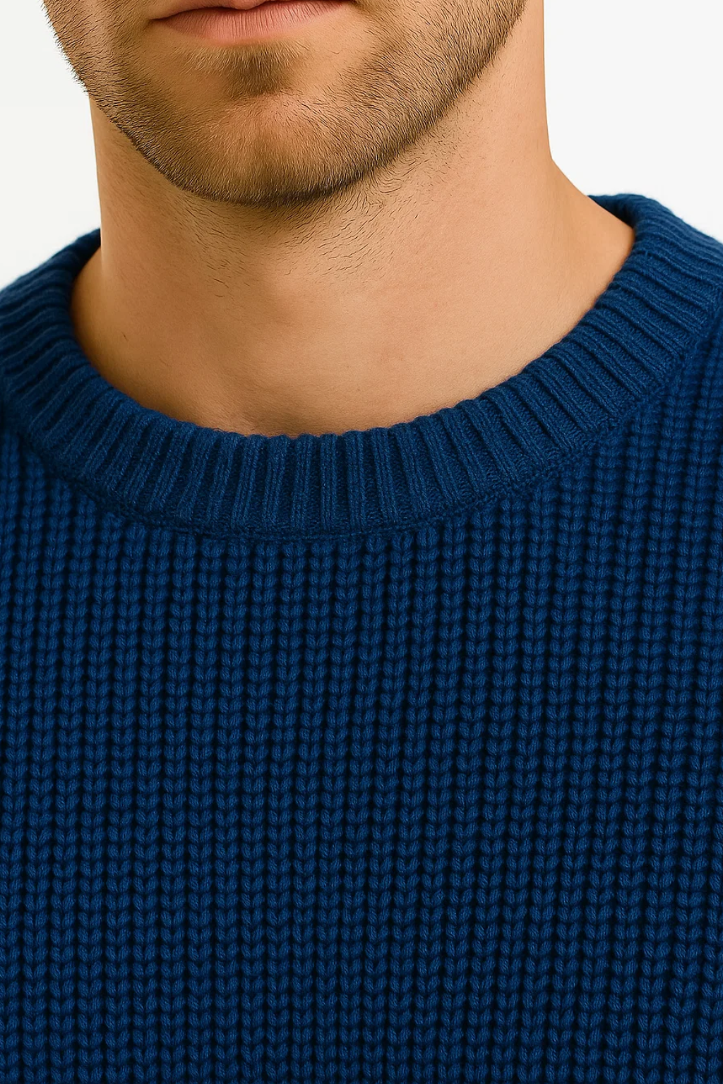 Men's Oversized Knitted Sweater | Ribbed Knit Fabric | Casual Fall/Winter Apparel