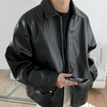 Men's Leather Bomber Jacket | Oversized Design | Casual Streetwear Outerwear for Everyday Use