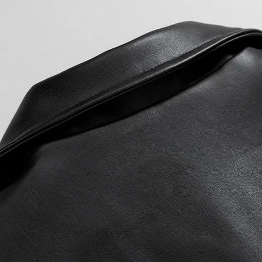 Men's Leather Bomber Jacket | Oversized Design | Casual Streetwear Outerwear for Everyday Use