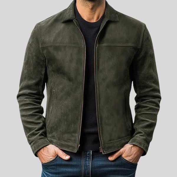 Men's Premium Leather Zip Jacket | Casual Style | Durable Outerwear