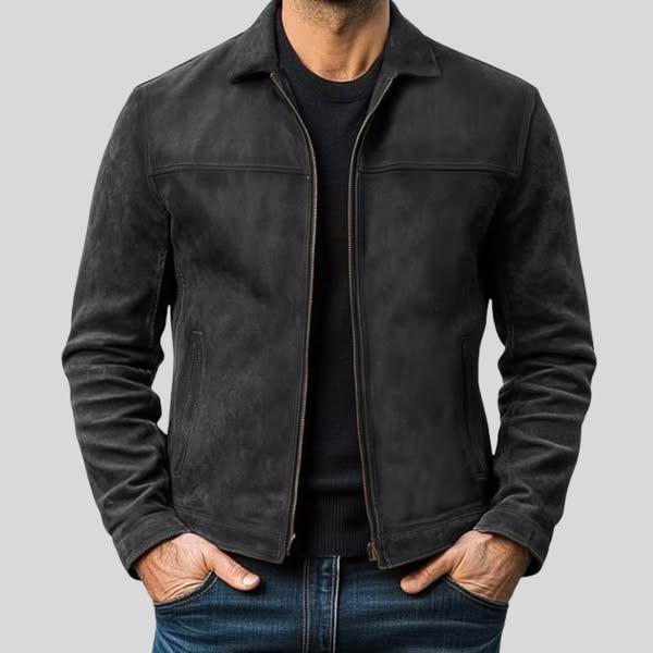 Men's Premium Leather Zip Jacket | Casual Style | Durable Outerwear