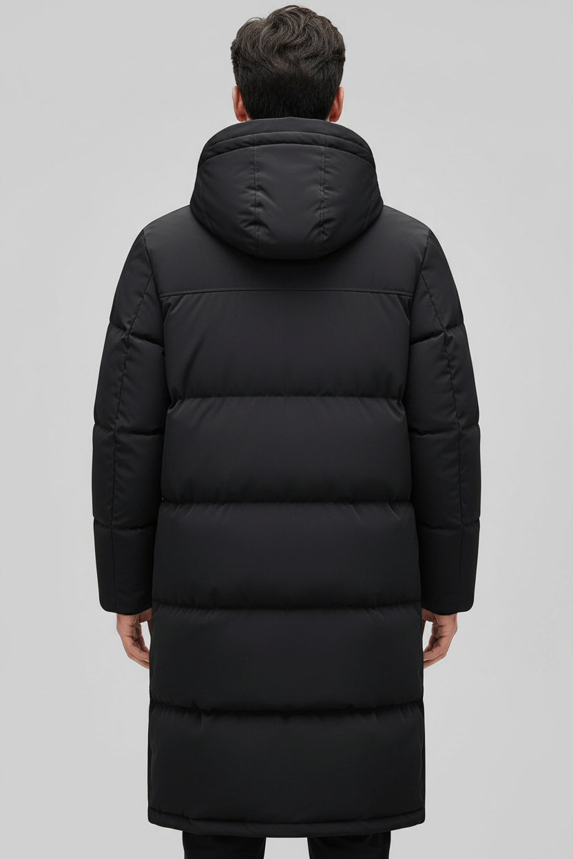 Men's Quilted Hooded Puffer Coat - Insulated Warmth - Relaxed Fit - Casual Cold Weather Outerwear