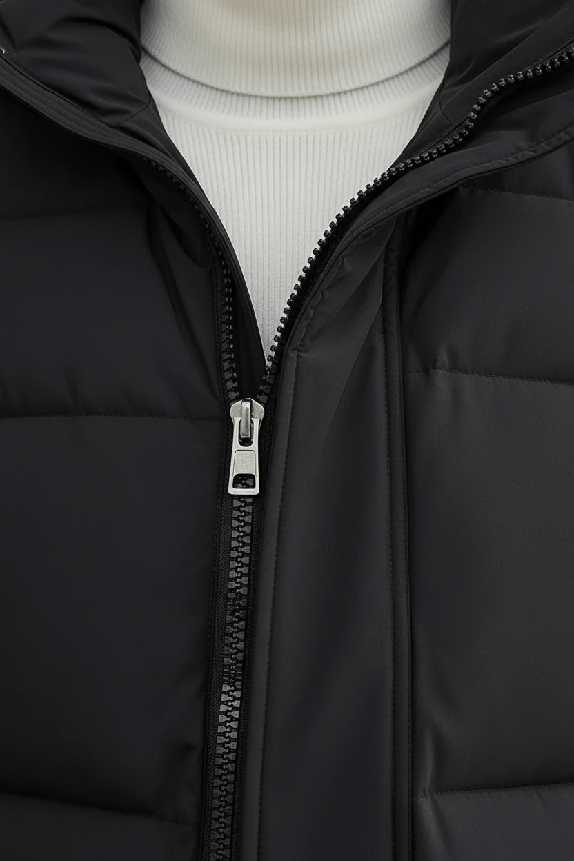 Men's Quilted Hooded Puffer Coat - Insulated Warmth - Relaxed Fit - Casual Cold Weather Outerwear