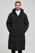 Men's Quilted Hooded Puffer Coat - Insulated Warmth - Relaxed Fit - Casual Cold Weather Outerwear