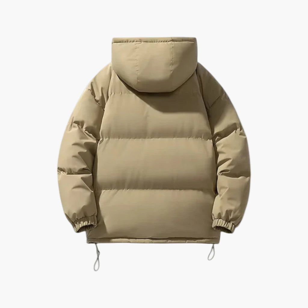 Men's Lightweight Quilted Hooded Puffer Jacket - Insulated Casual Outerwear for Cold Weather