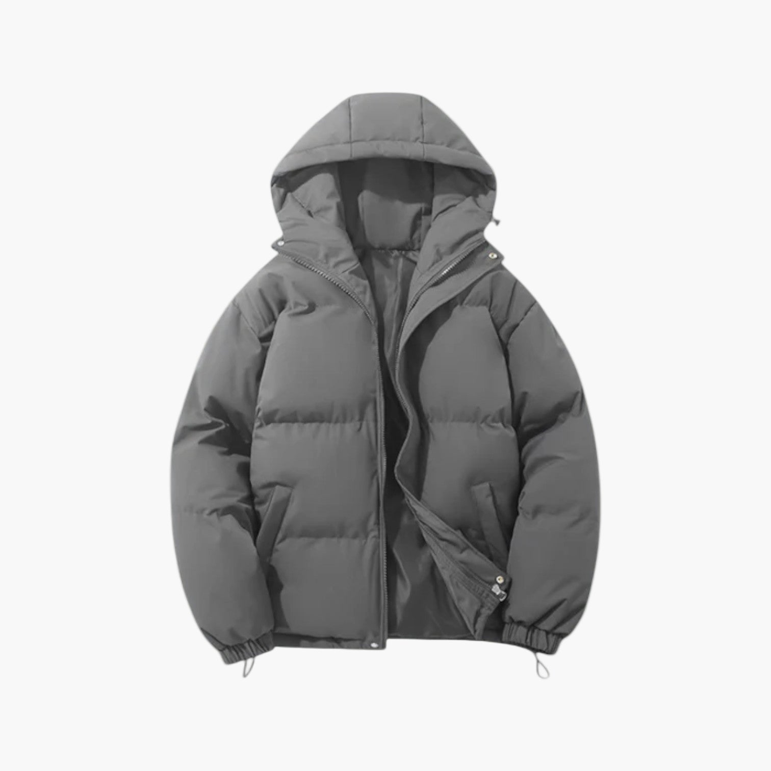 Men's Lightweight Quilted Hooded Puffer Jacket - Insulated Casual Outerwear for Cold Weather