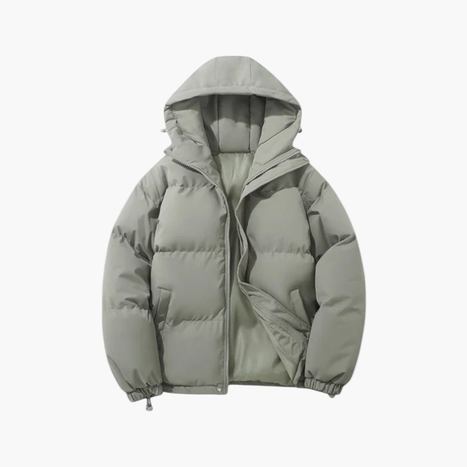 Men's Lightweight Quilted Hooded Puffer Jacket - Insulated Casual Outerwear for Cold Weather