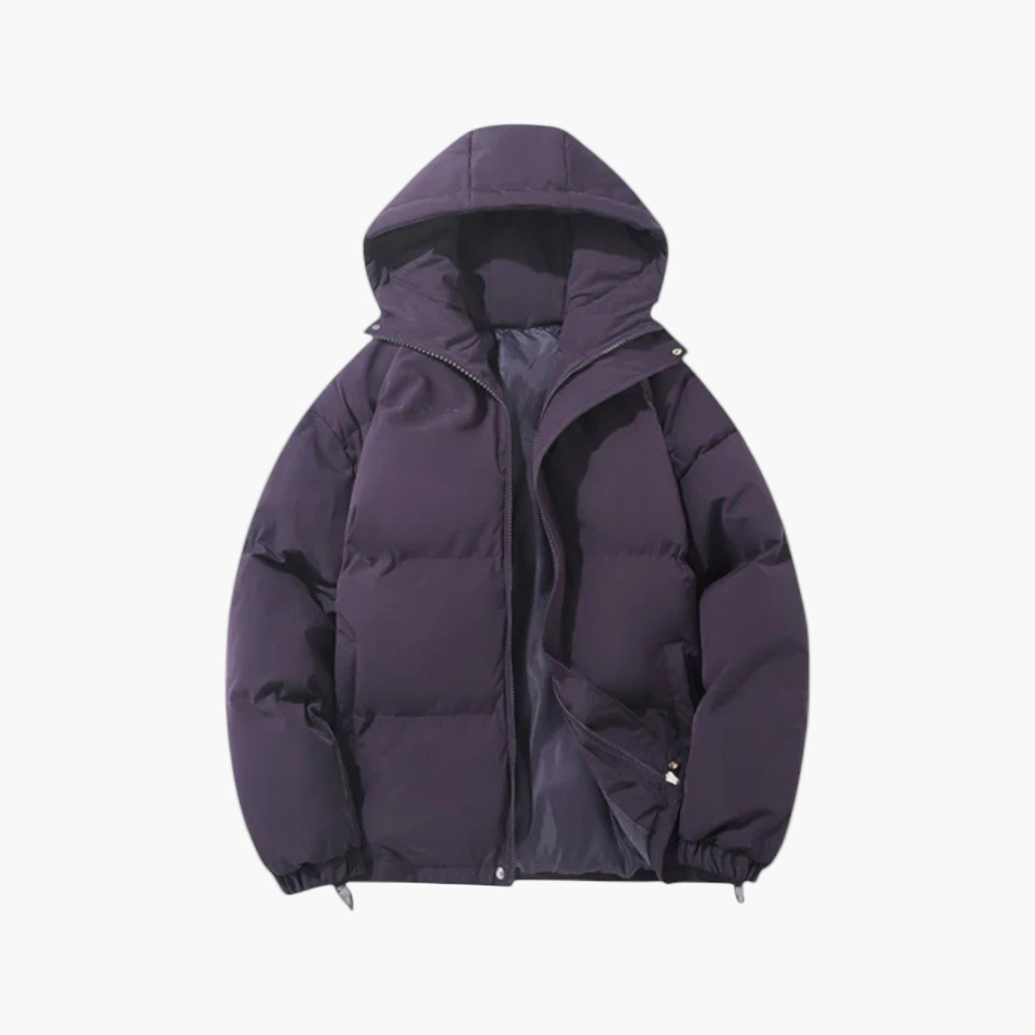 Men's Lightweight Quilted Hooded Puffer Jacket - Insulated Casual Outerwear for Cold Weather