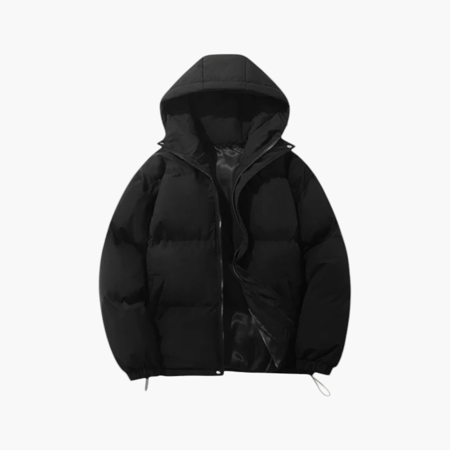 Men's Lightweight Quilted Hooded Puffer Jacket - Insulated Casual Outerwear for Cold Weather