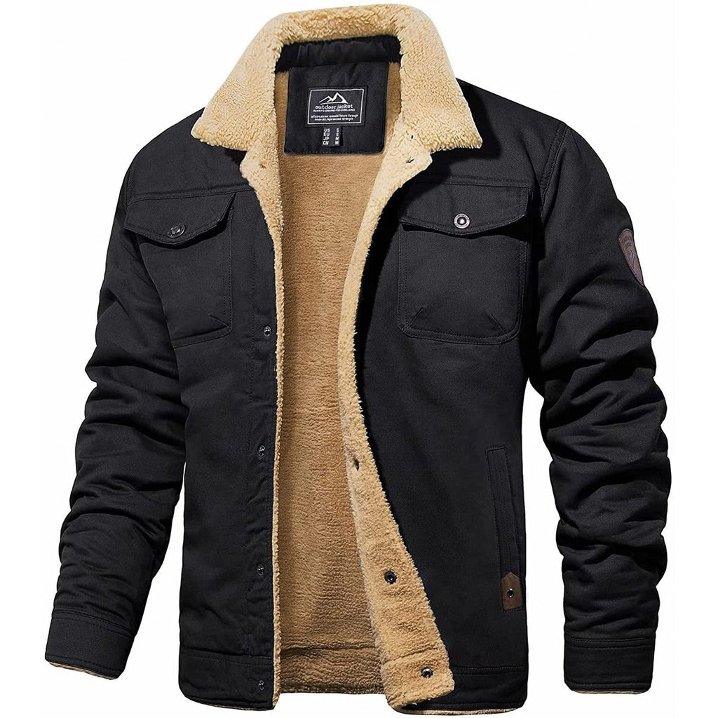 Men's Sherpa-Lined Winter Jacket | Warm Cozy Outerwear for Cold Weather | Insulated Casual Style