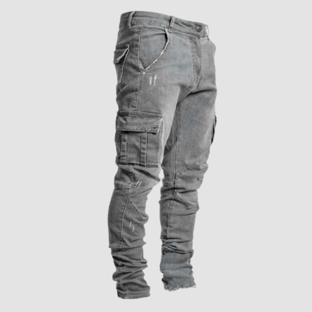 Men's Stretch Cargo Jeans | Comfortable Denim | Versatile Casual Wear