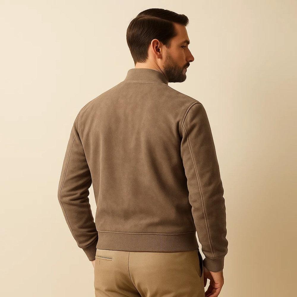 Men's Suede Jacket | Classic Old Money Style | Casual Outerwear for Men