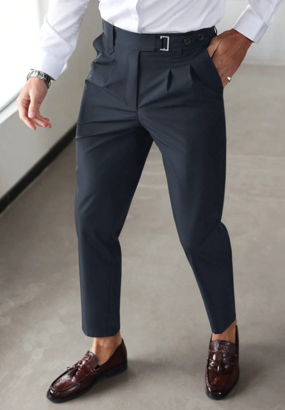 Men's Tailored Classic Trousers - Comfortable Fit, Versatile Dress Pants