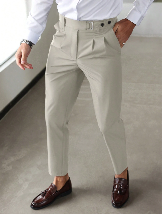 Men's Tailored Classic Trousers - Comfortable Fit, Versatile Dress Pants