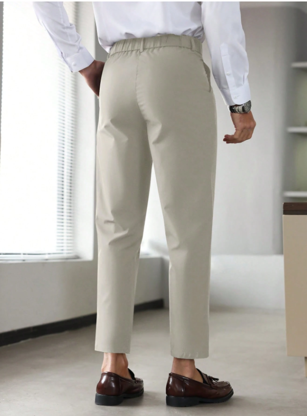Men's Tailored Classic Trousers - Comfortable Fit, Versatile Dress Pants