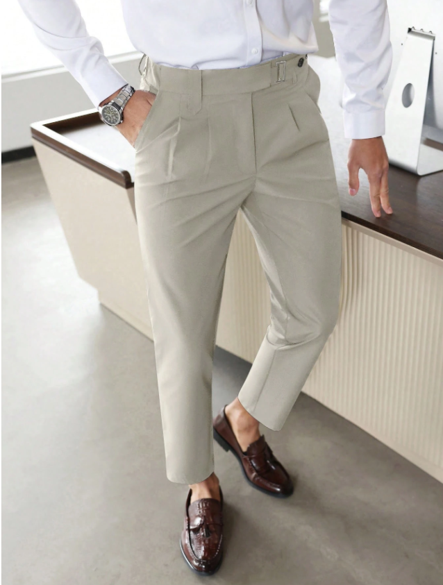 Men's Tailored Classic Trousers - Comfortable Fit, Versatile Dress Pants
