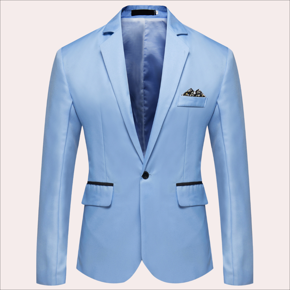 Men's Tailored Single Breasted Blazer - Lightweight Fabric, Classic Fit, Formal Suit Jacket for Business and Events